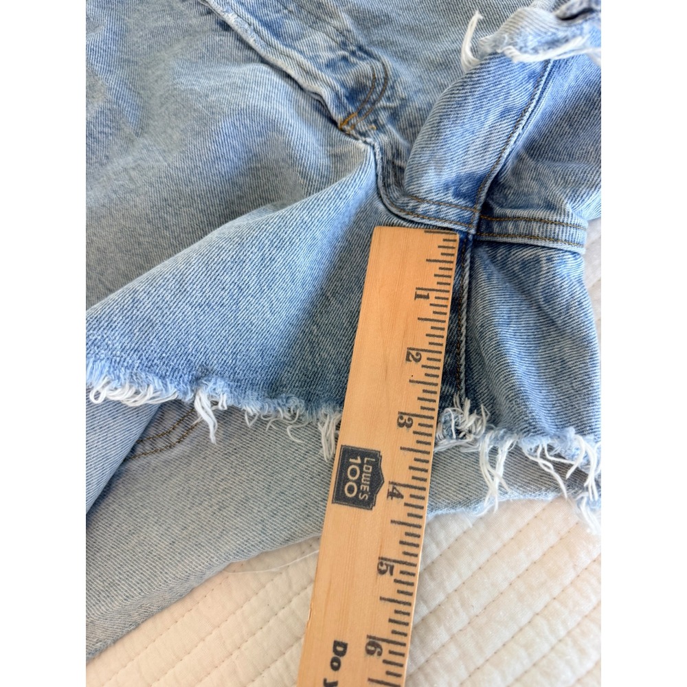 AGOLDE Dee High Rise Distressed Denim Shorts Light Wash Size 34 A9034-1141 - Picture 5 of 6